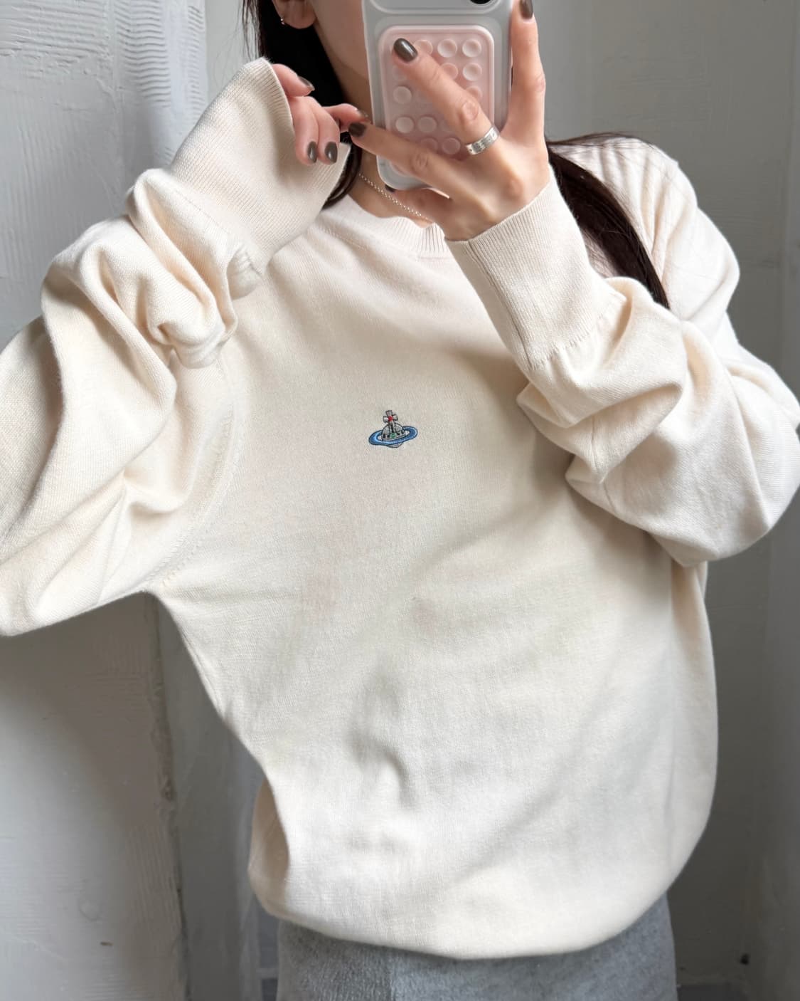 Vivienne Westwood 비비안웨스트우드 ORB로고 아이보리 코튼 상품이미지1