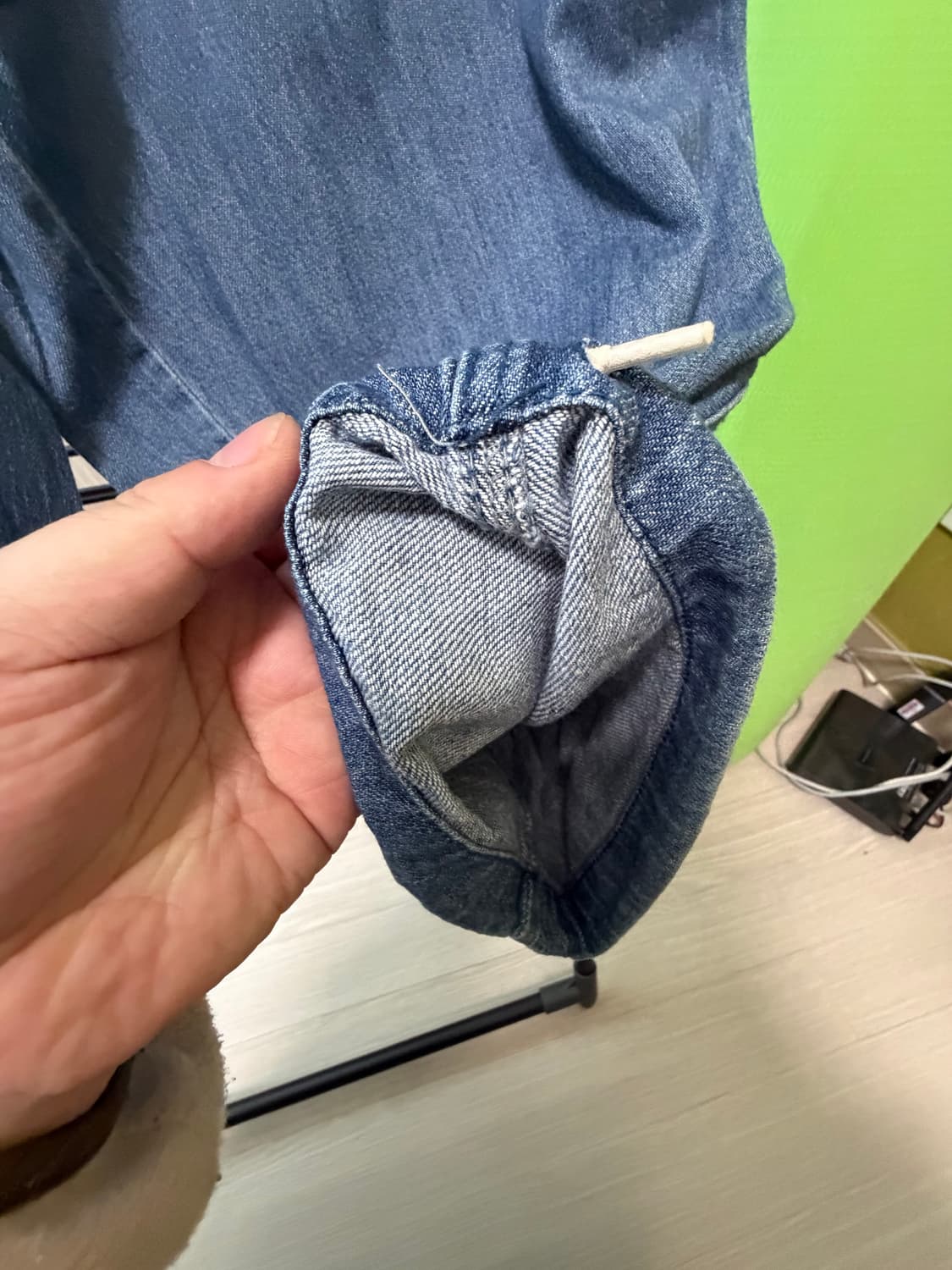 피그먼트 스트랩 데님팬츠(봄여름 원단) 상품이미지4