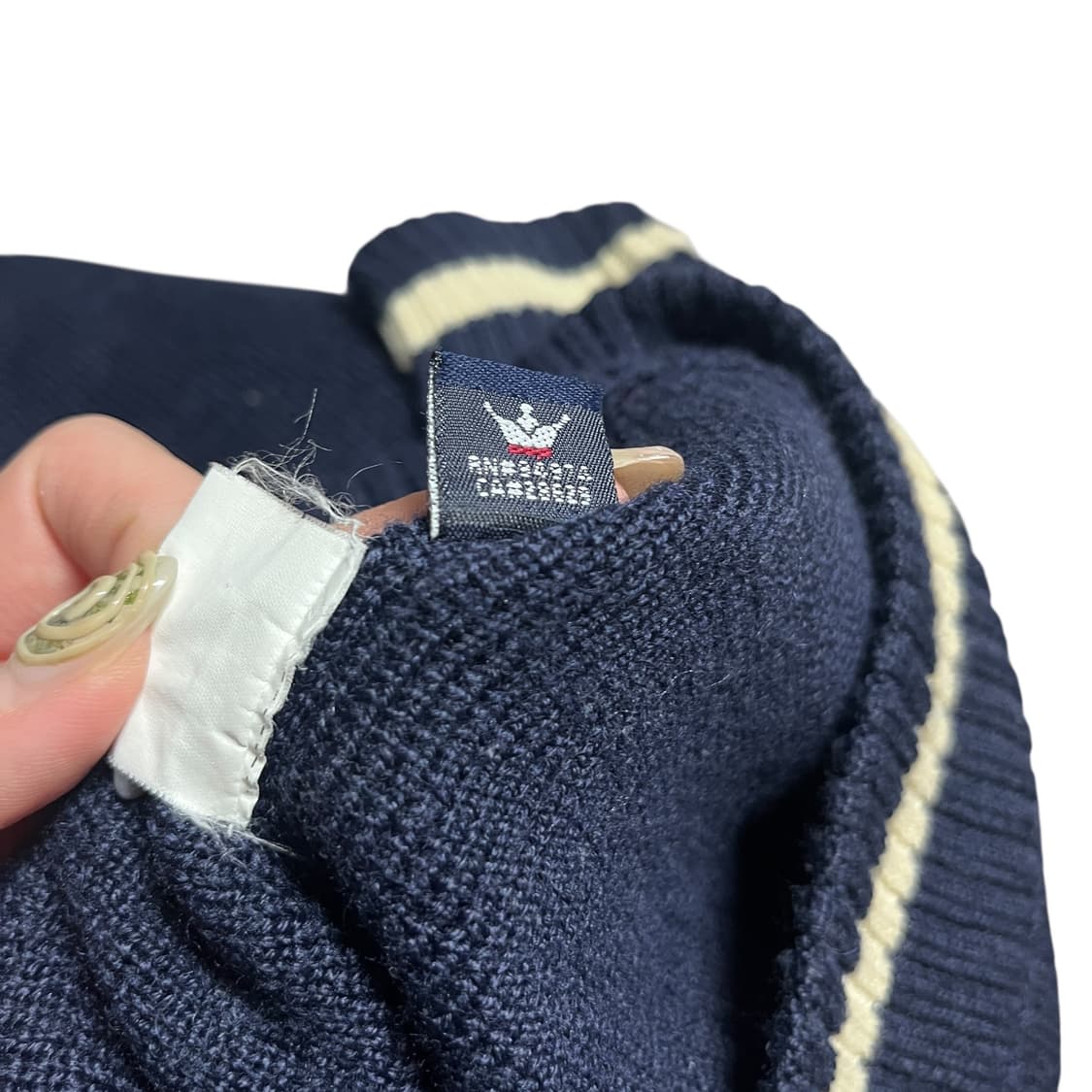 90's - 00's 스투시 네이비 니트 후드 집업  상품이미지6