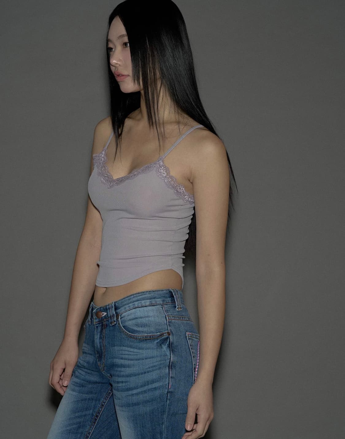 Pleasenofollow Flora lace top (gray) 상품이미지4