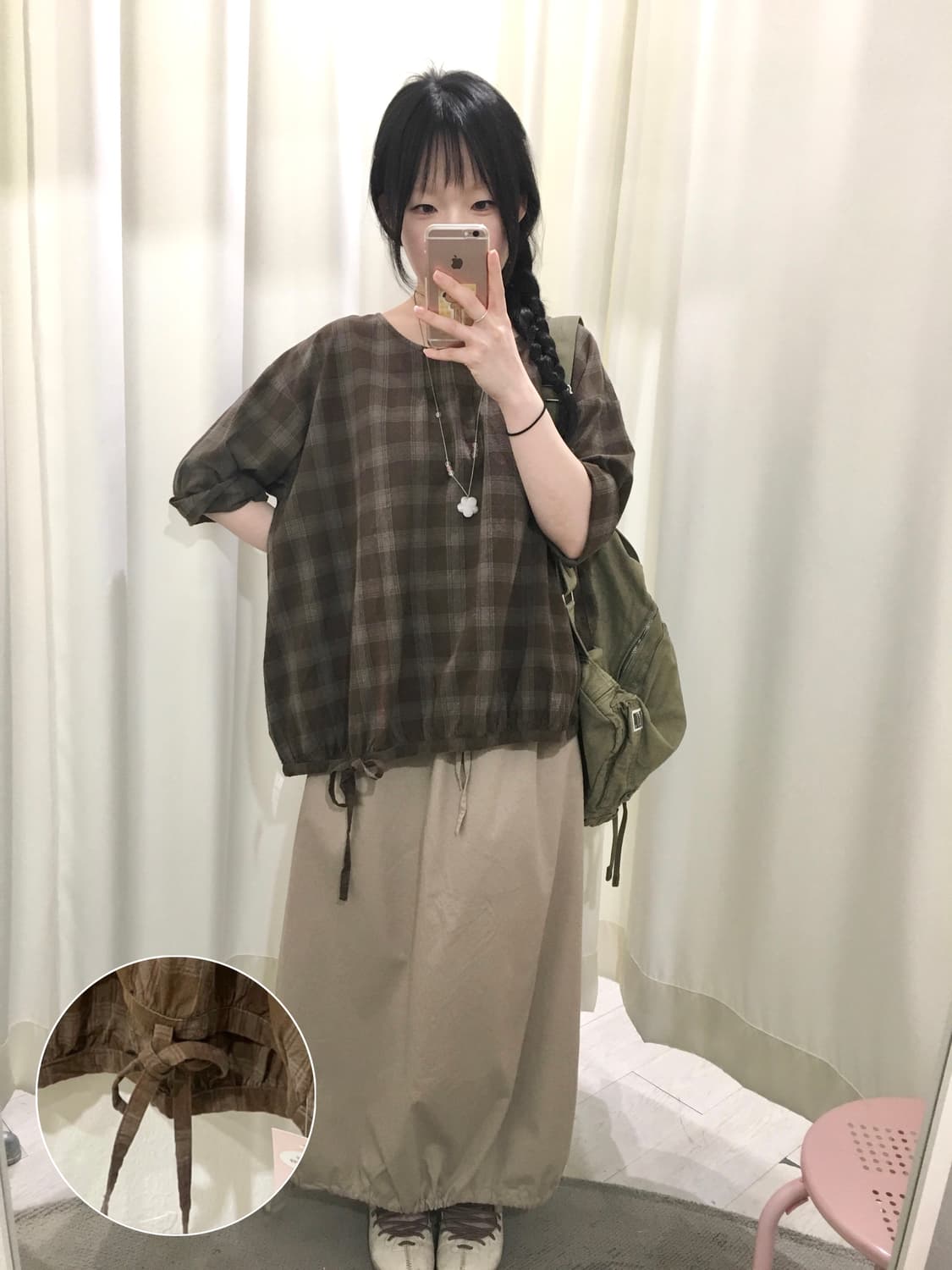 cookie check blouse 상품이미지1