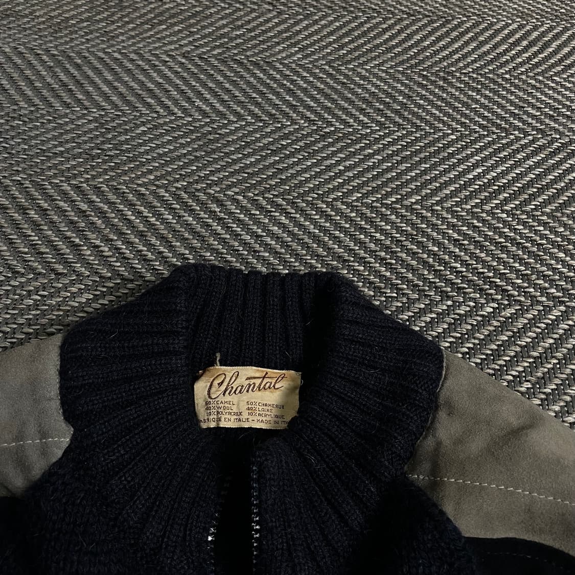 샹탈 빈티지 코만도 디테일 니트 집업 자켓y 3711 상품이미지6