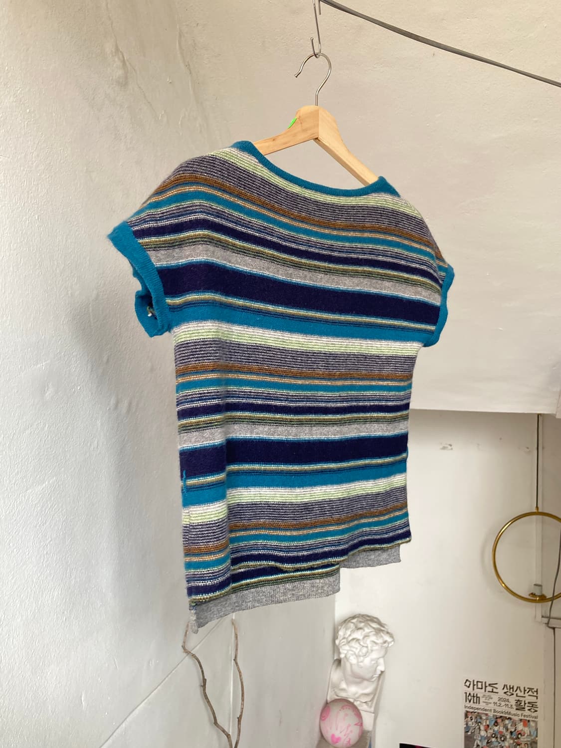 맥그리거 울 100 패턴 캡소매 니트 상품이미지7