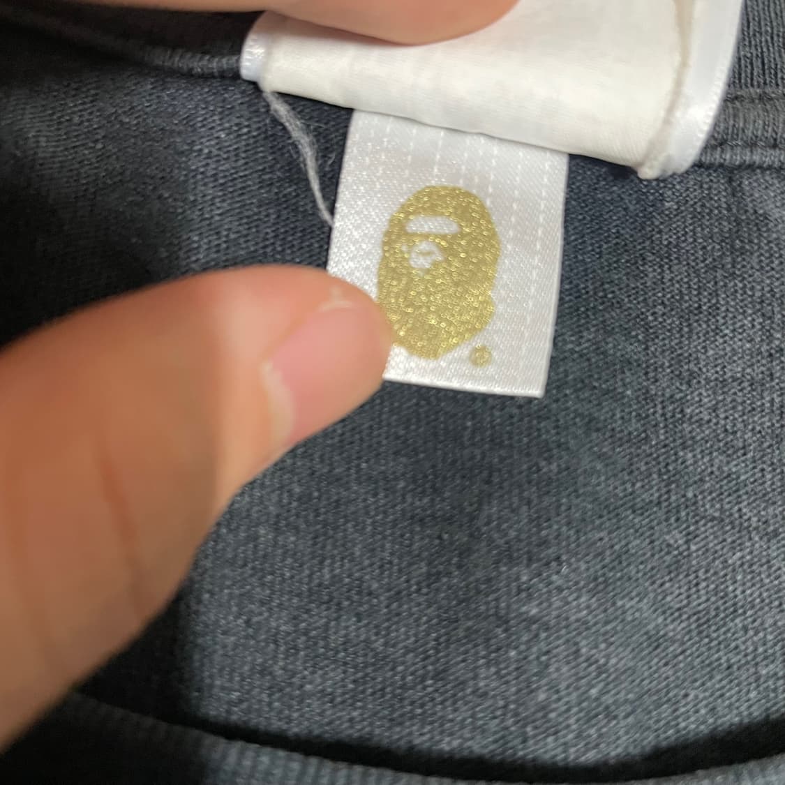 2XL) 베이프 컬러 체크 패턴 로고 반팔 티셔츠 상품이미지4
