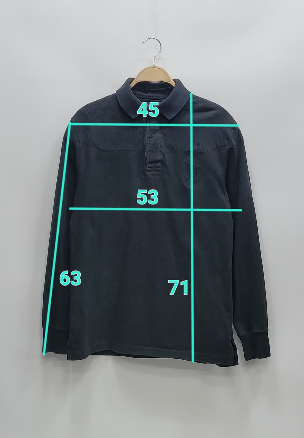 POLO 폴로 랄프로렌 빅포니 빈티지 워싱 럭비 티셔츠 / 남 M 블랙
 상품이미지10