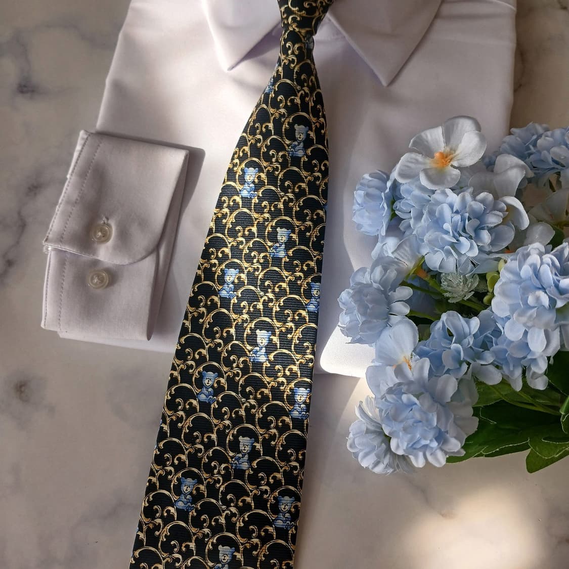 소니아 리키엘 실크 곰 모티브 넥타이 9.6cm A+등급 A19668 상품이미지6