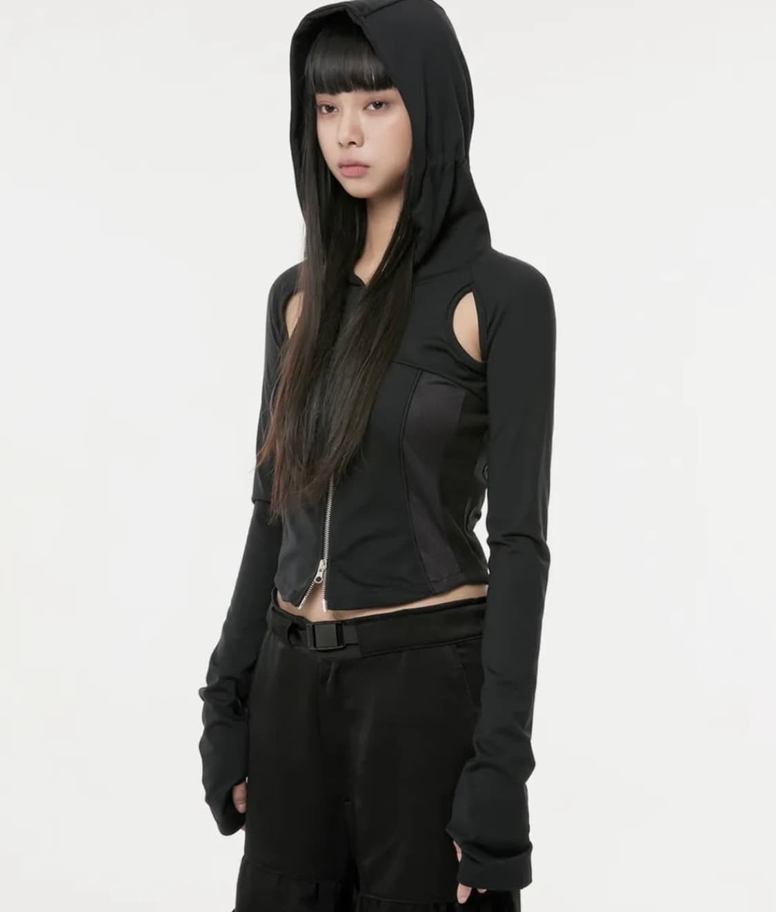 플레어업 컷아웃 후디드 집업 상품이미지1