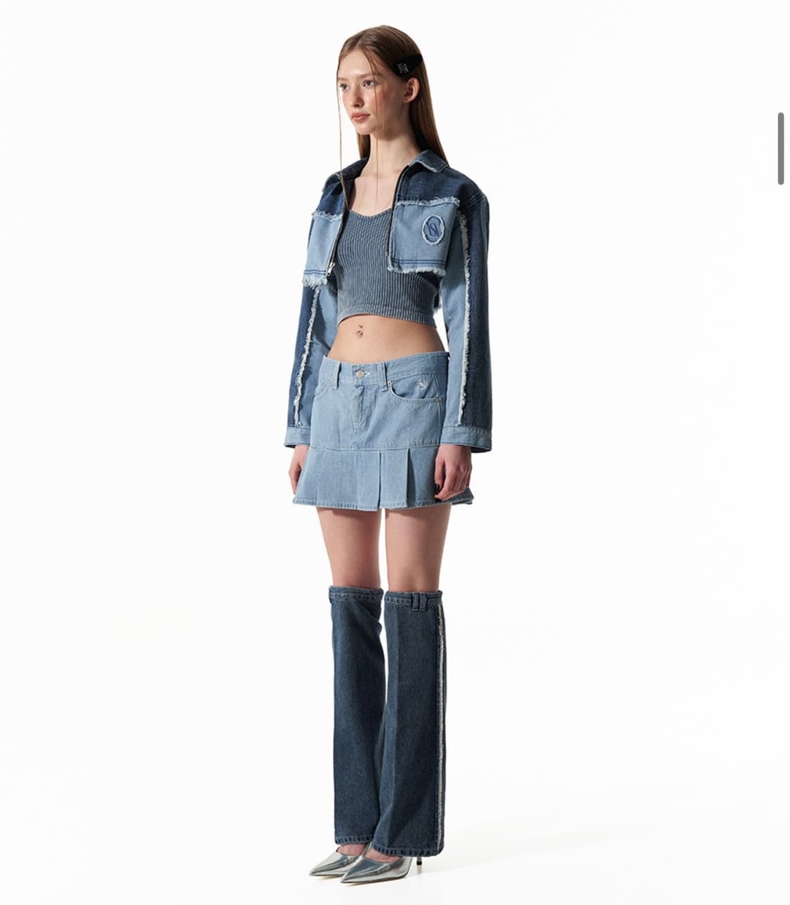 -ˋˏ 키시닝 KISY 로고 크롭 데님 자켓 M ˎˊ- 상품이미지6