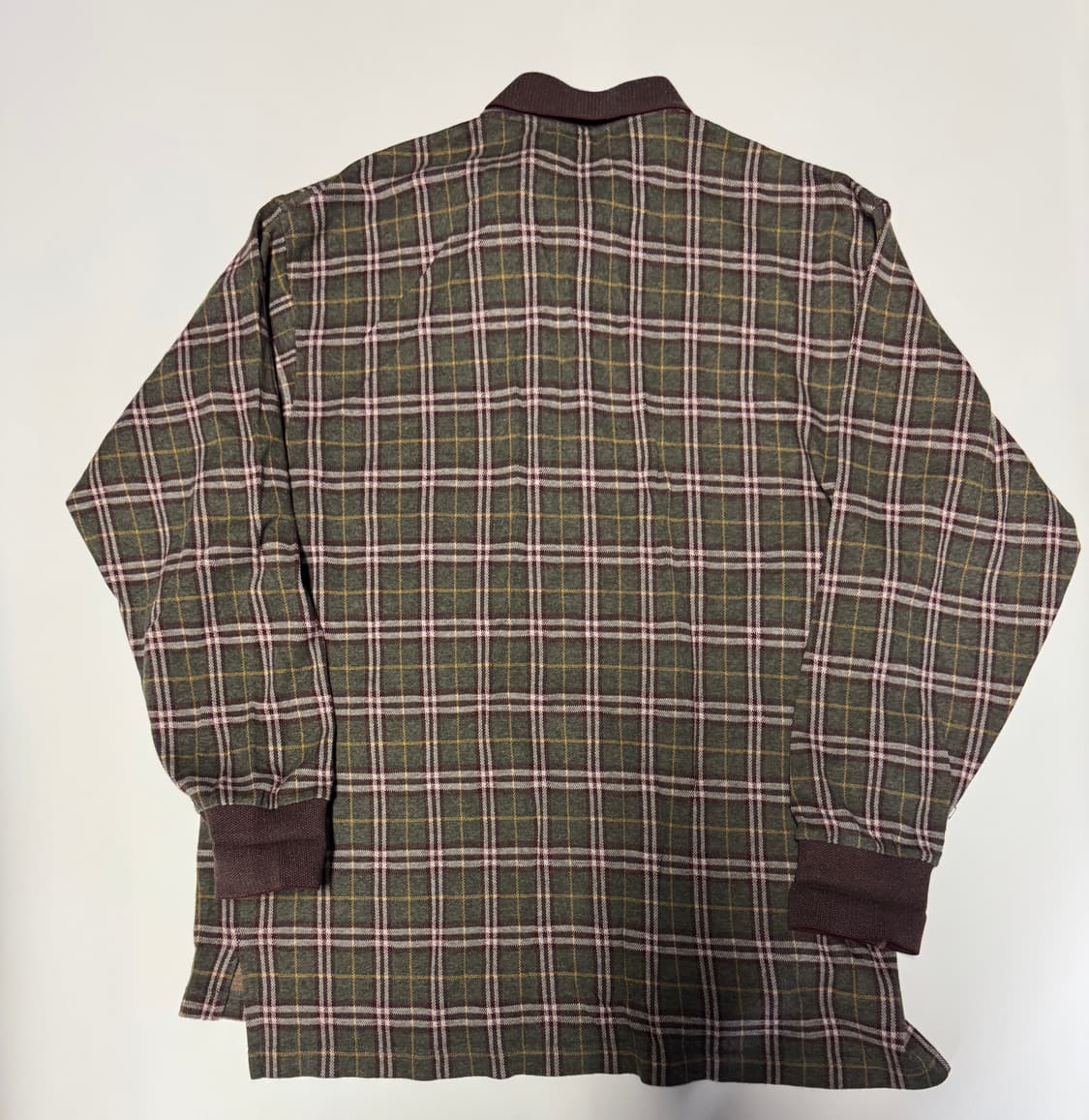 버버리 USA 90s 빈티지 코튼 카라 체크 니트 XL 상품이미지2