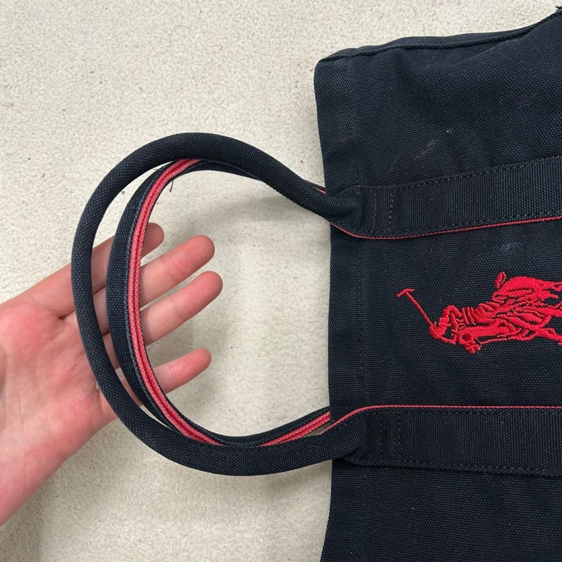 폴로랄프로렌 블랙 캔버스 빅포니 도트백 상품이미지2