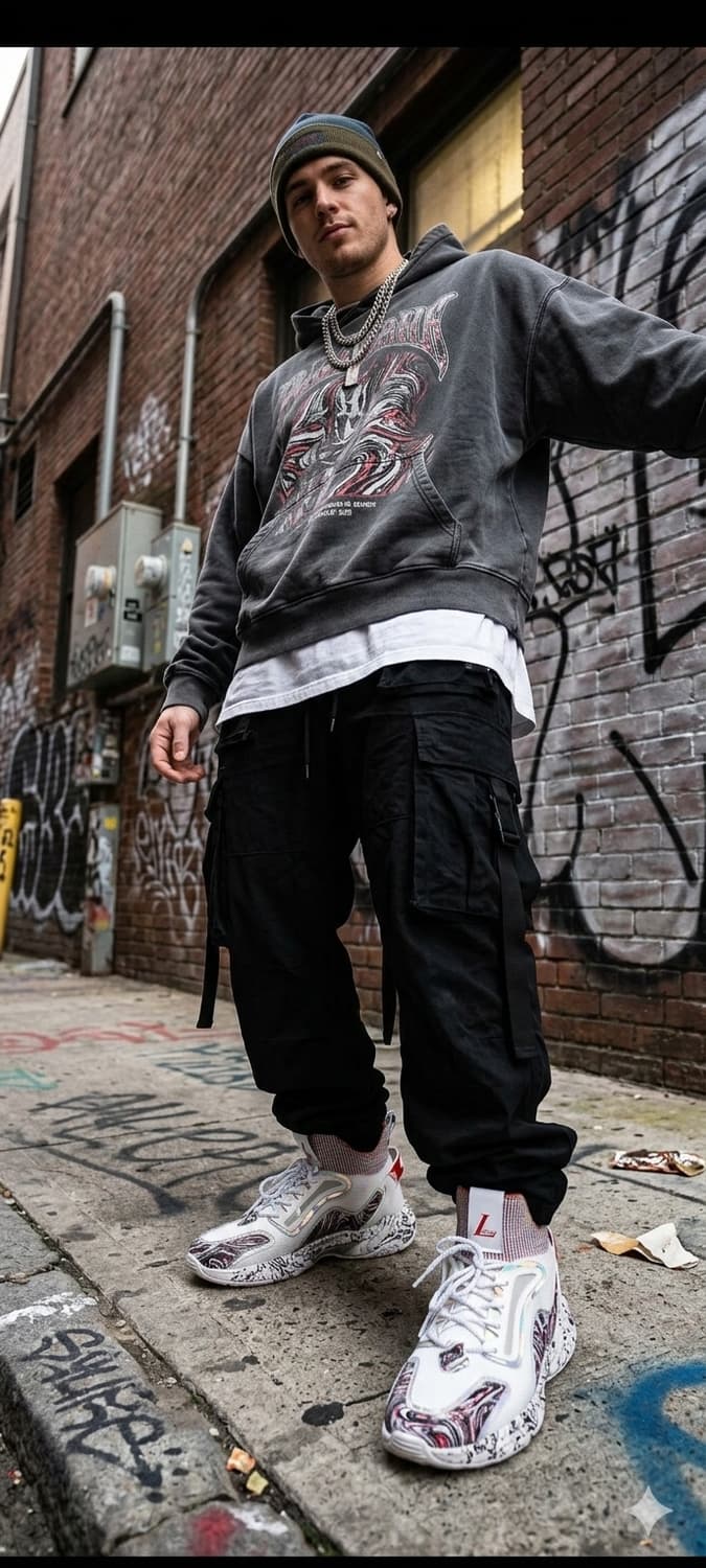 렉산 화이트 패턴 스니커즈 300 상품이미지1