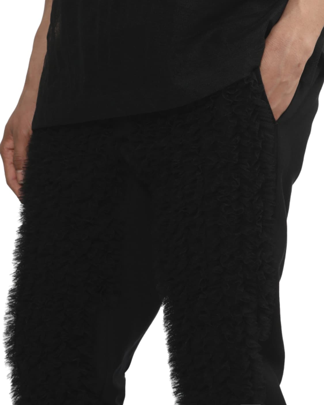 새상품 꼼데가르송 옴므플러스 러플디테일 블랙팬츠 M 상품이미지5