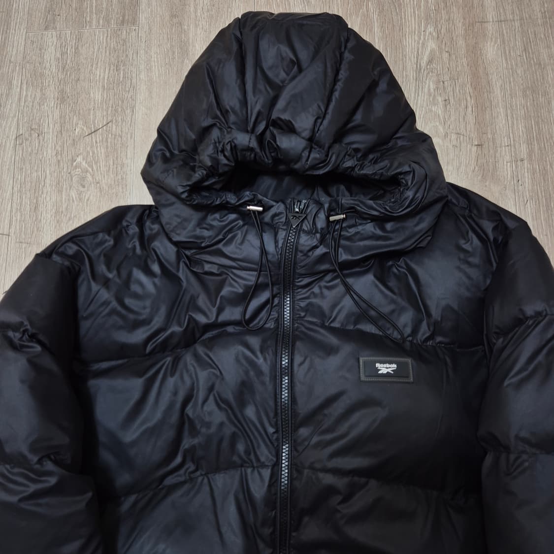 리복 박스로고 다운 후드 푸퍼 숏패딩 점퍼 L(100) 상품이미지2