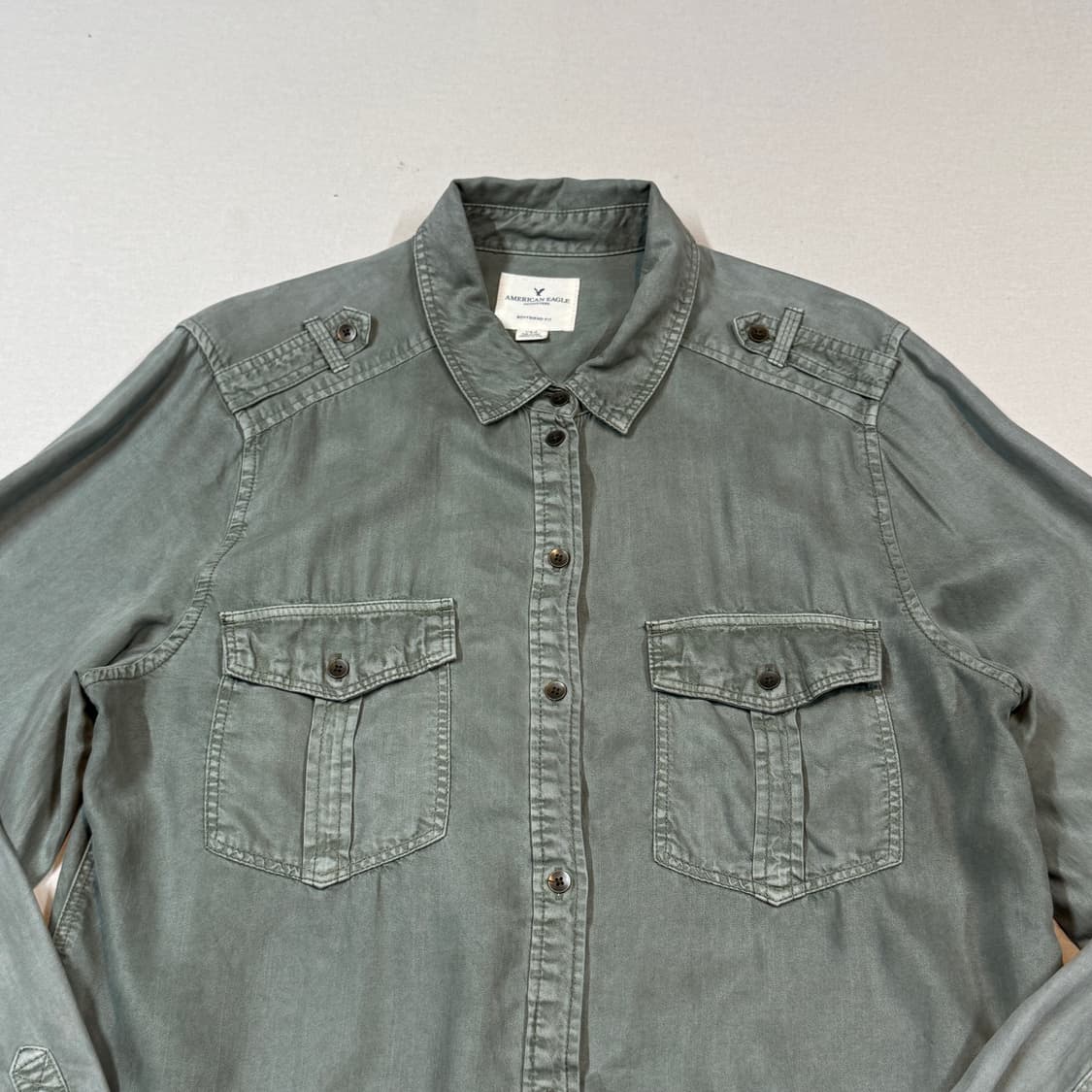 L) 아메리칸이글 투포켓 카키 리오셀 실크 셔츠  상품이미지3