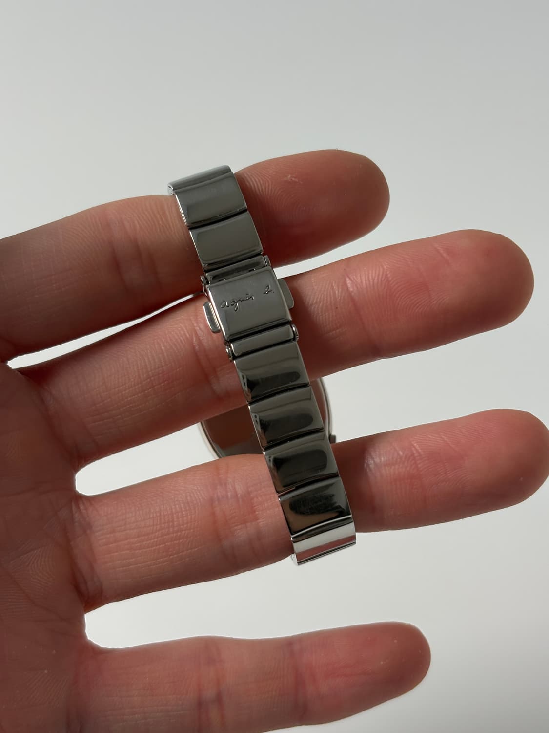 아네스베 Agnès b. 실버 오벌 듀얼타임 쿼츠 여성 상품이미지7