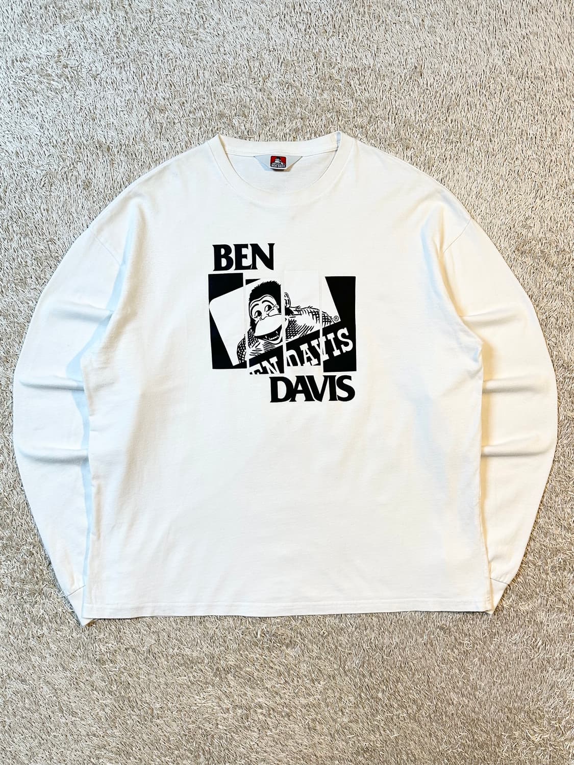 벤데이비스 BEN DAVIS 프린팅 롱슬리브 긴팔 화이트 상품이미지1