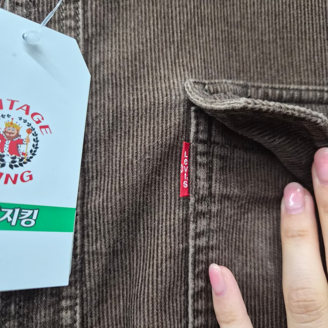 리바이스 브라운 코듀로이 워크 셔츠  남녀공용 M 상품이미지5