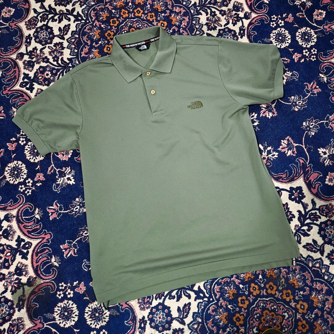 노스페이스 올리브카키 스몰로고 기능성 반팔 카라티 L 상품이미지1