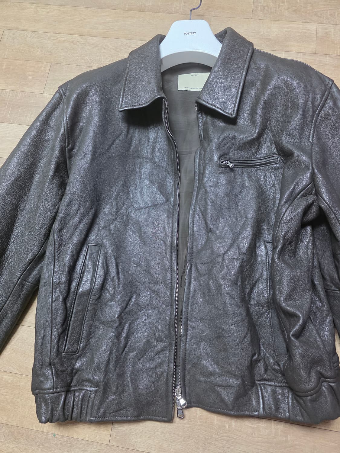 포터리 고트 레더 자켓 다크브라운 3사이즈 상품이미지3