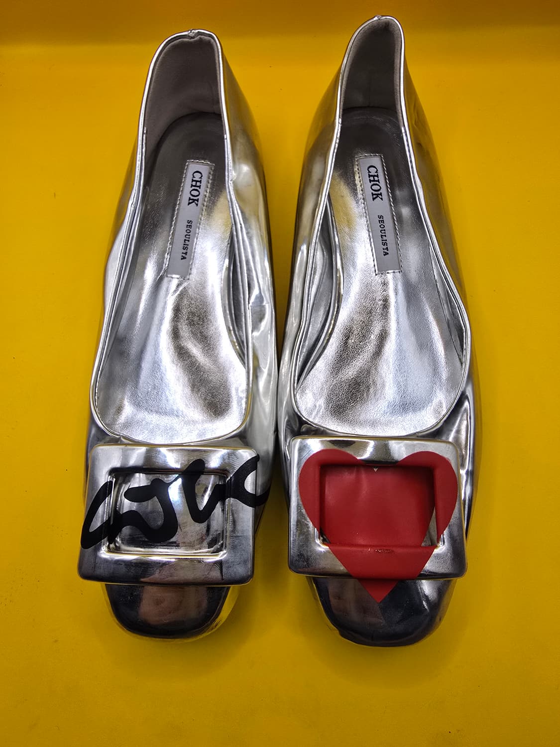 CHOK SEOULISTA 실버 하트 플랫 240 상품이미지1