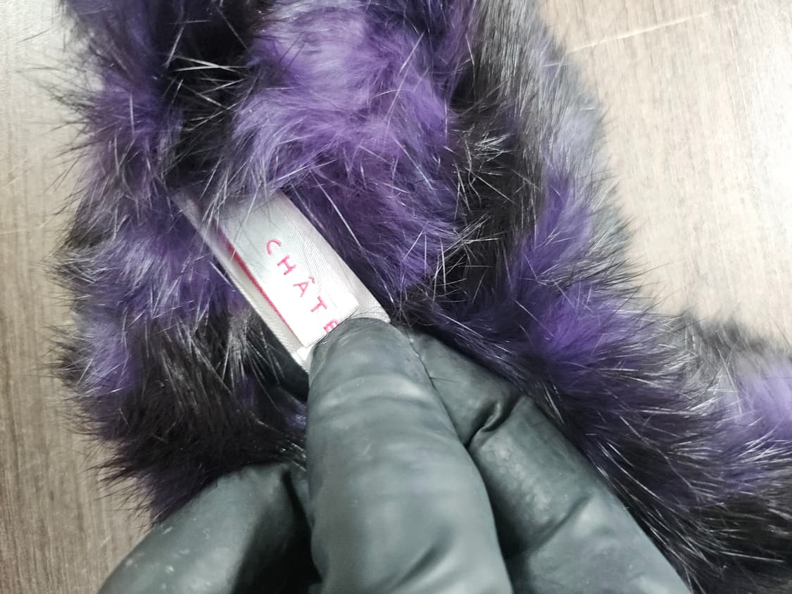 퍼플 블랙 토끼털 목도리 상품이미지4