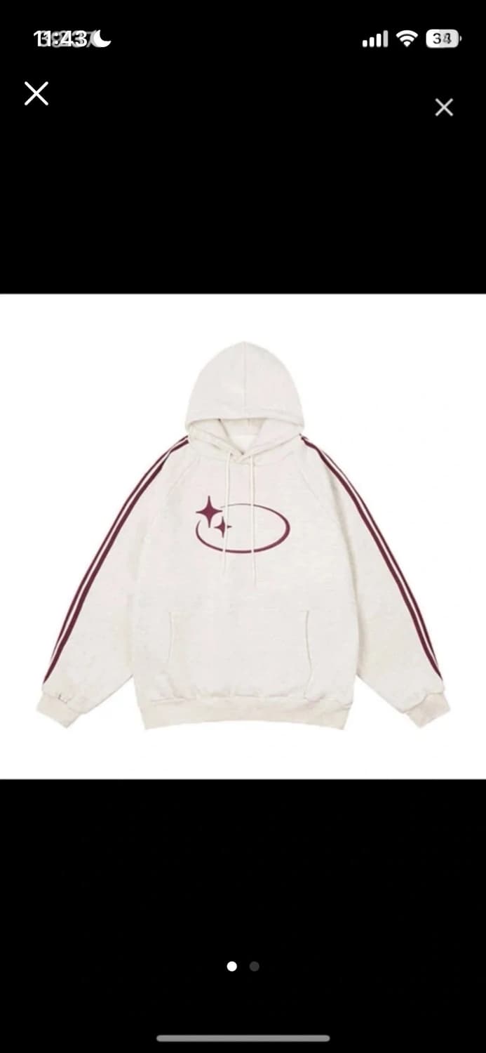 크로스드레슬리 빅스타 후드티 오트밀 1 상품이미지1