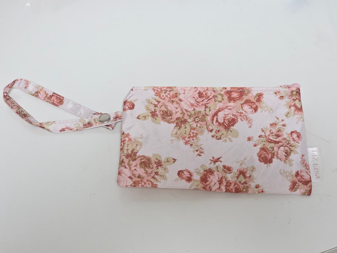 리즈리사 일본빈티지 고전)로즈장미 핑크 히메갸루 새틴파우치 상품이미지2