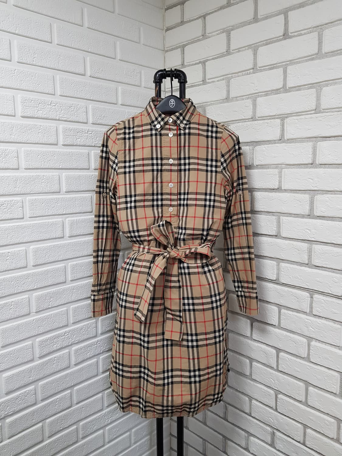 [55/36] 버버리 노바체크 셔츠 원피스 벨트 세트 상품이미지2