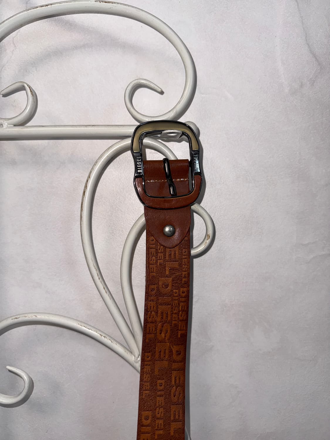 DIESEL brown logo leather belt 상품이미지4