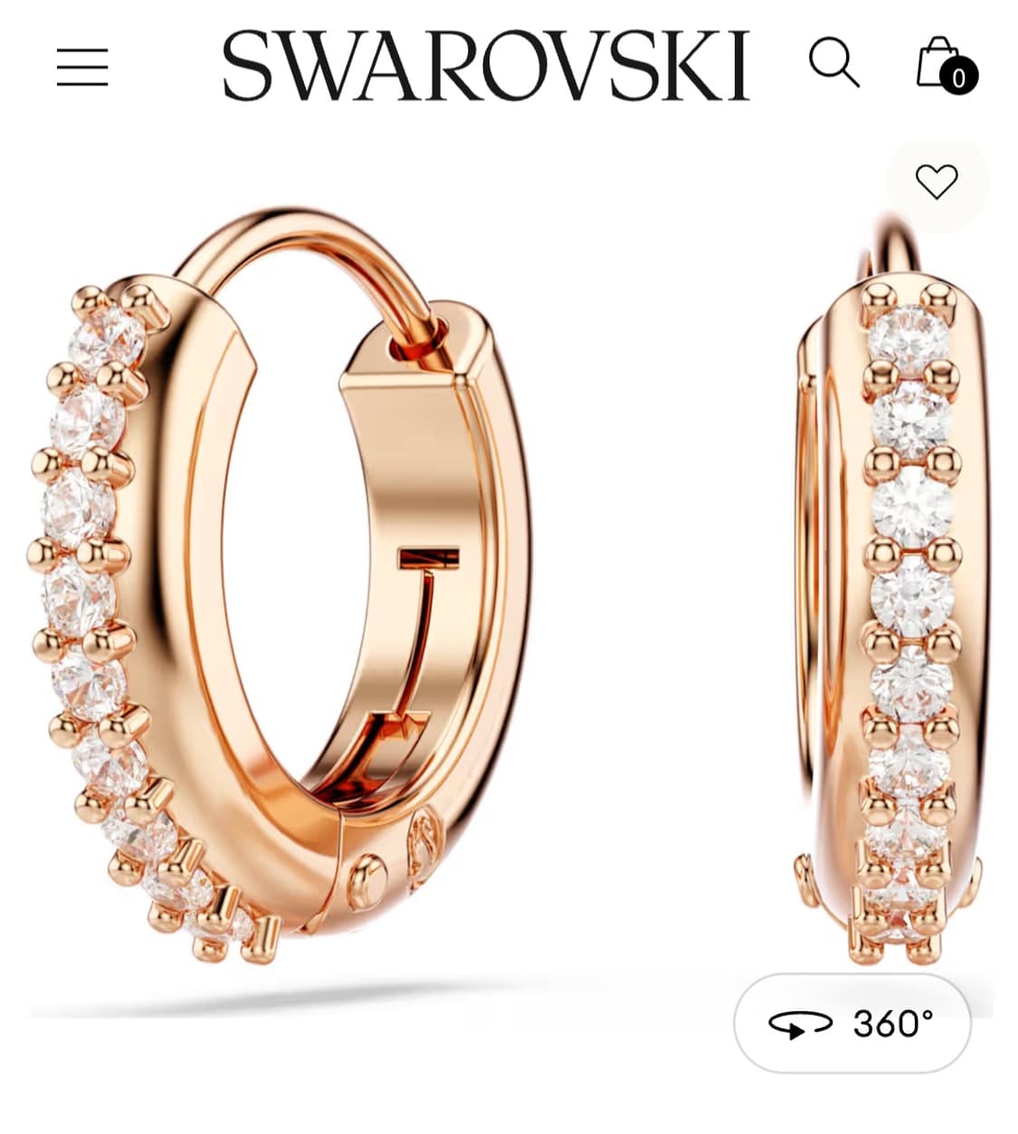 새제품)스와로브스키 후프 귀걸이 정품 상품이미지1