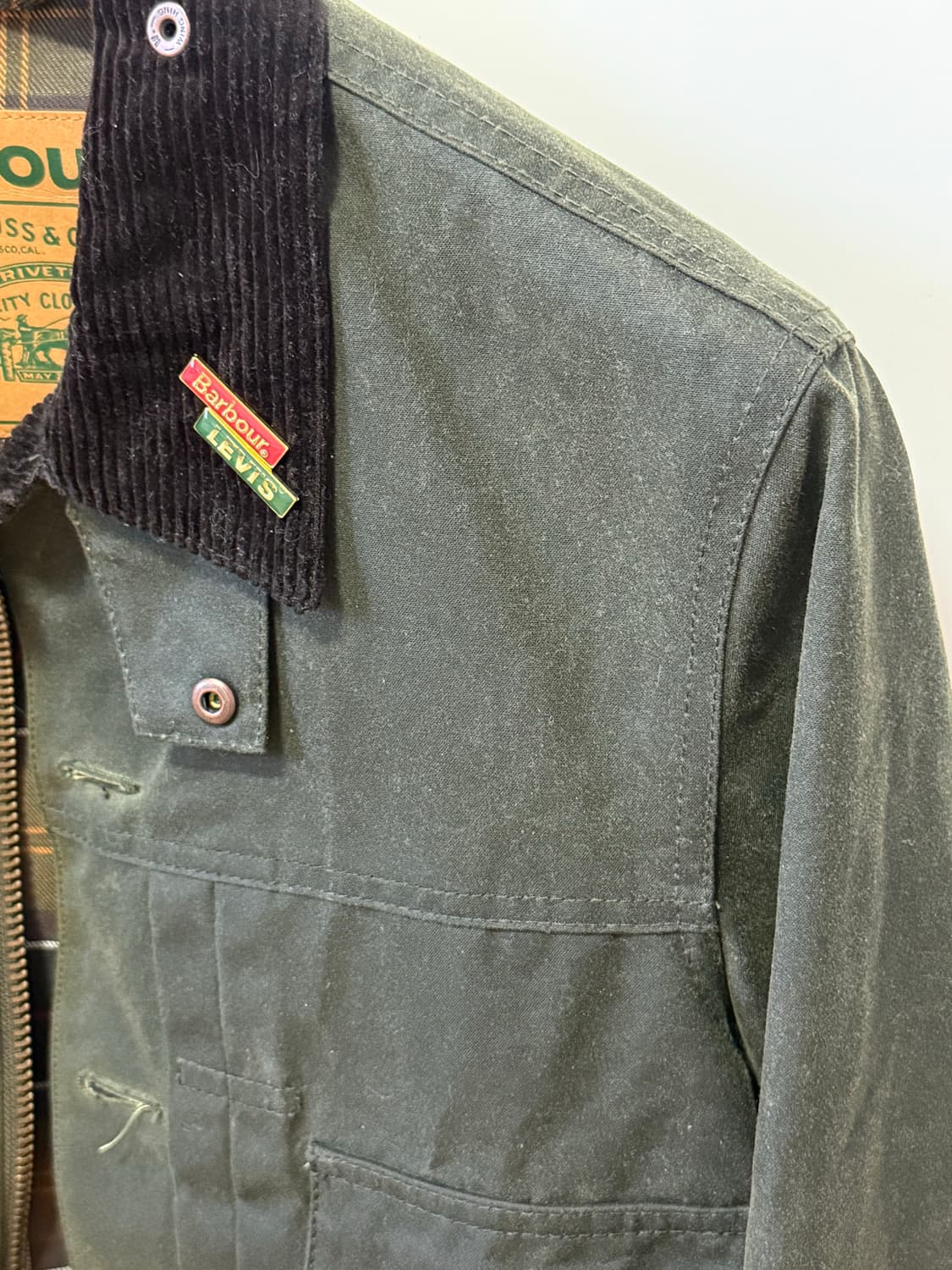 리바이스바버 타입2 왁스자켓 올리브 S사이즈 상품이미지3