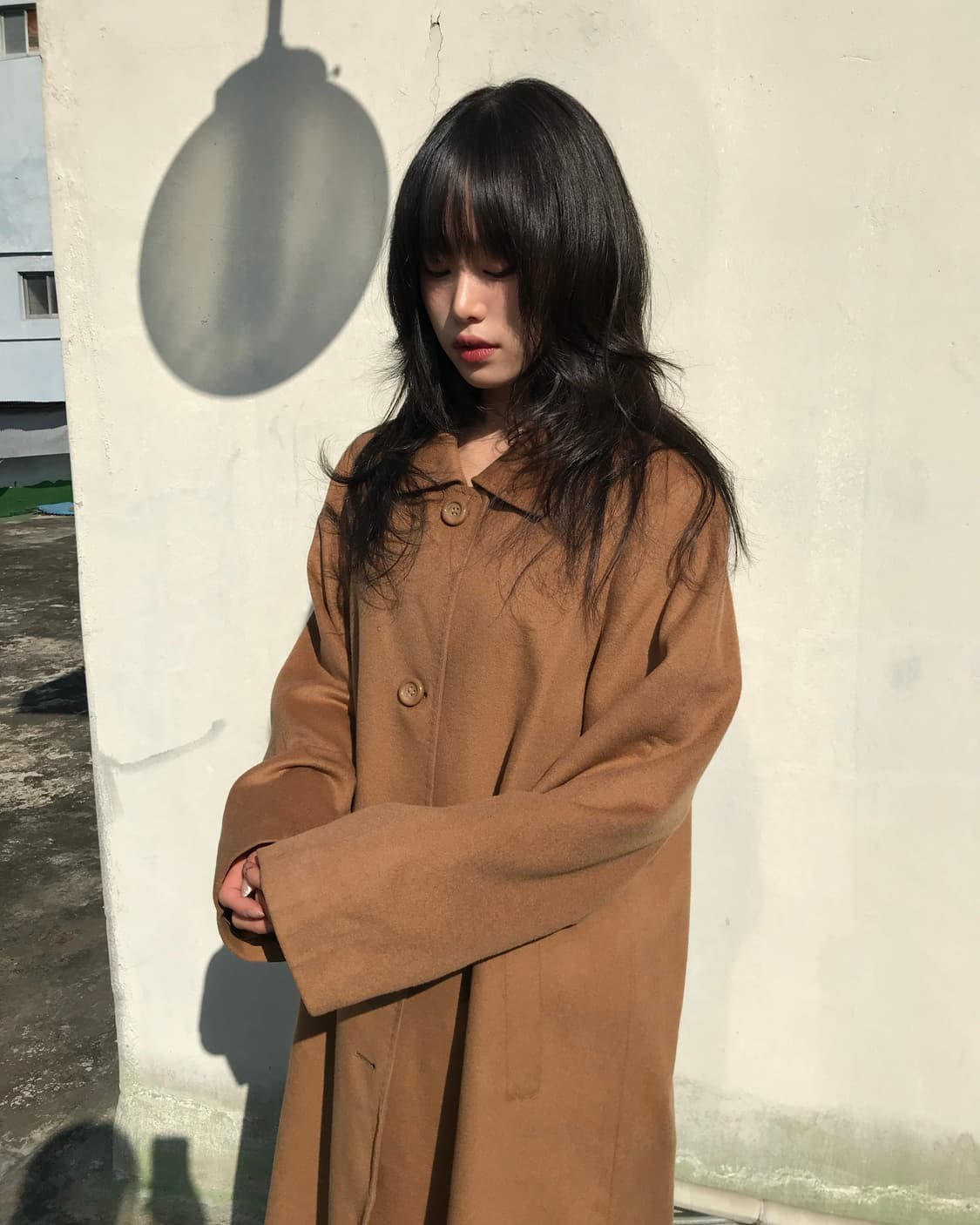 소프트 브라운 캐시미어 롱 코트 상품이미지2