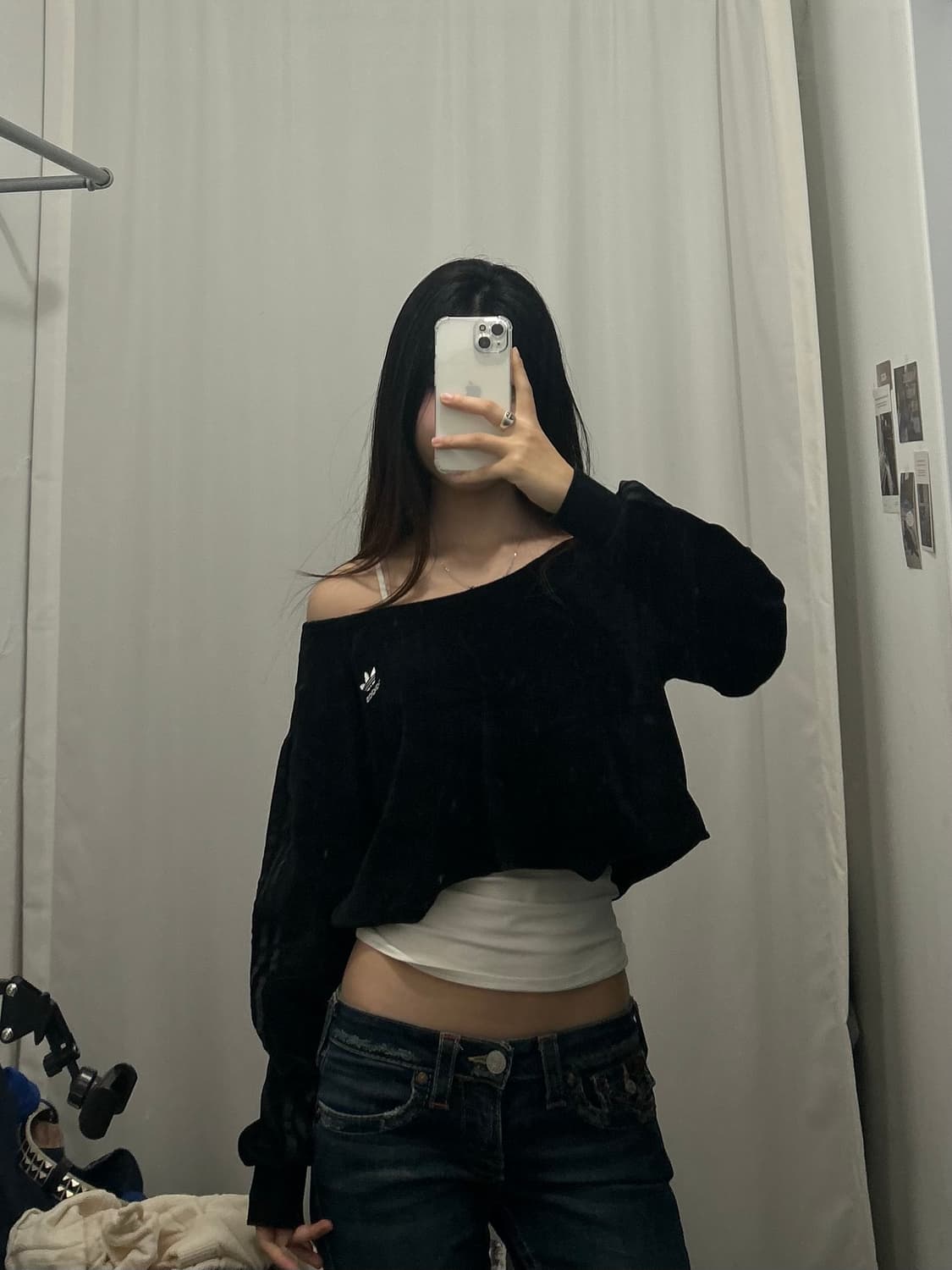 아디다스 탑 벨벳 크롭 오프숄더 상품이미지1