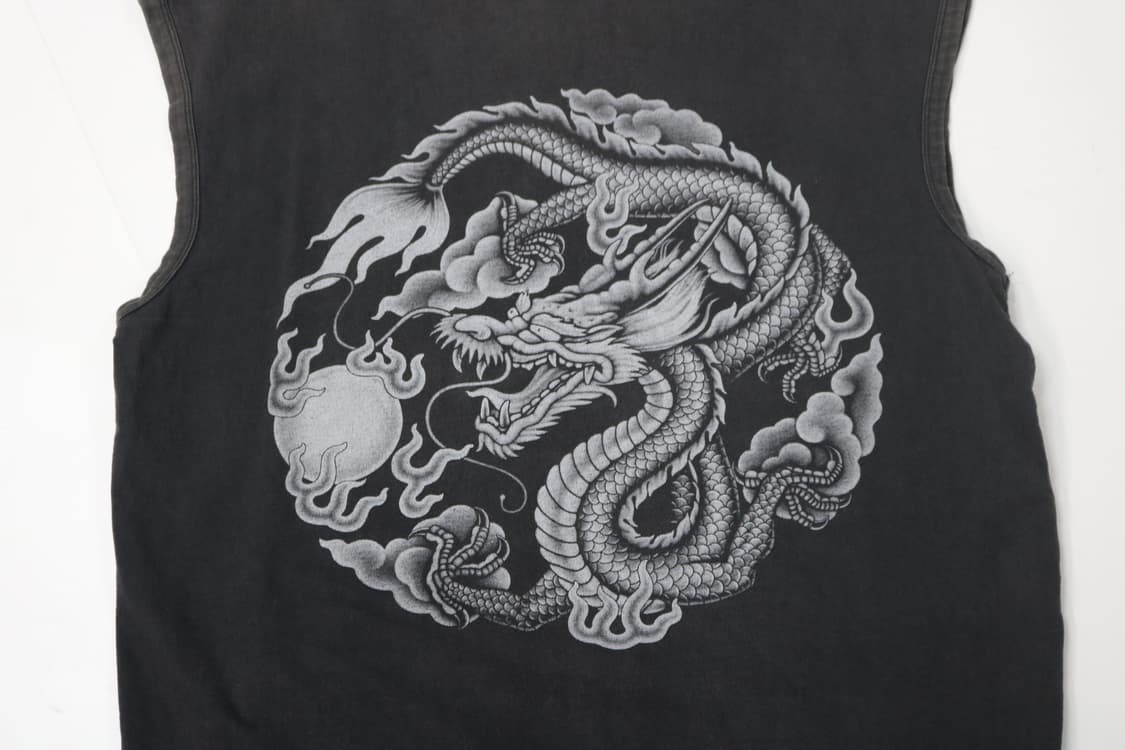 임포트 기어 빈티지 드래곤 오리엔탈 그래픽 슬리브리스 상품이미지7