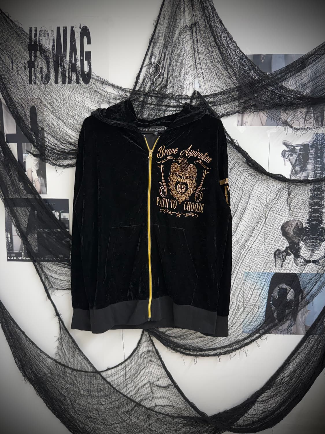 00s printing velvet hood zipup 상품이미지4
