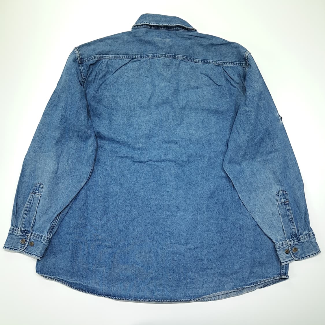CL420 2XL 엘엘빈 00s 코튼 듀얼포켓 미디엄블루 데님셔츠 남방 상품이미지5