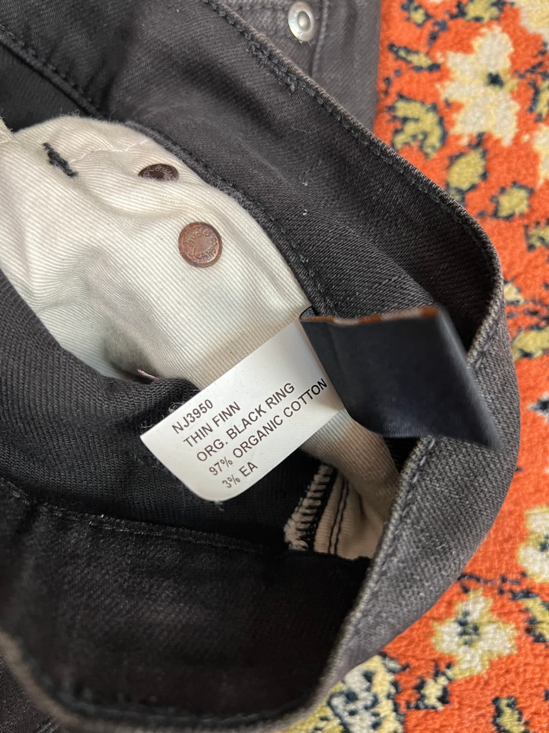 [33] 누디진 씬핀 블랙 데님 팬츠 상품이미지6