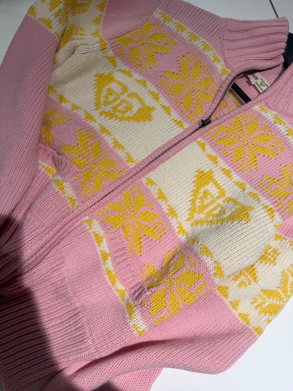 Roxy snow pattern high neck knit zip-up 상품이미지9