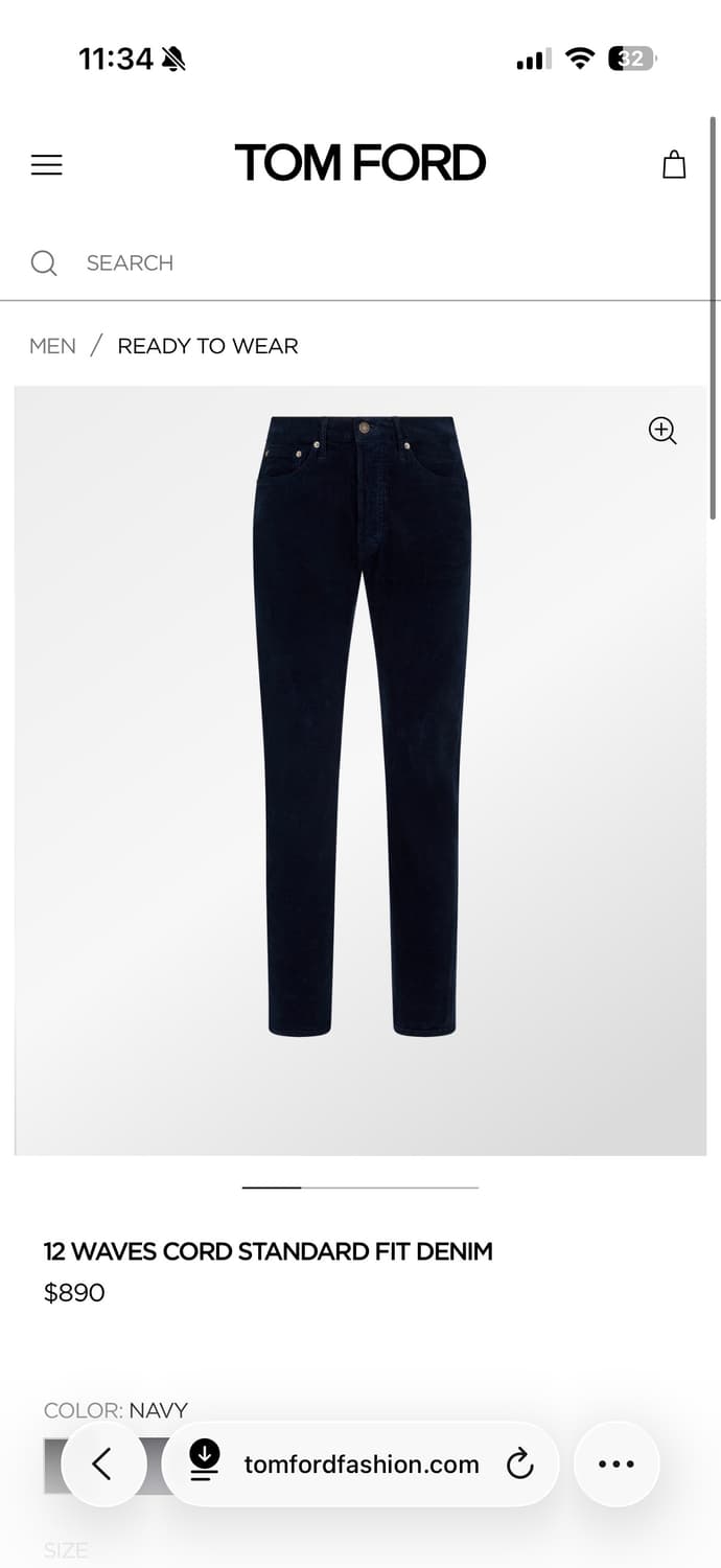 톰포드 코듀로이 데님 34 상품이미지1