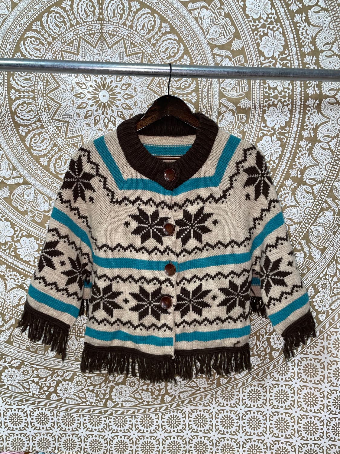 빈티지 에스닉 니트 판쵸 가디건  상품이미지3