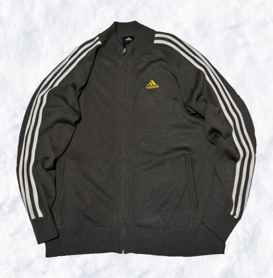 아디다스 일본 카키 니트집업 상품이미지1