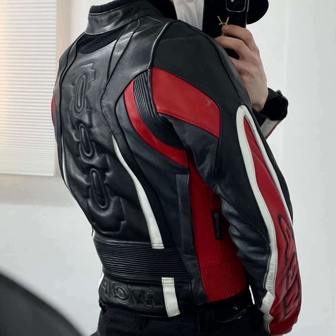 MQP 소가죽 패치워크 레이싱 자켓 상품이미지4