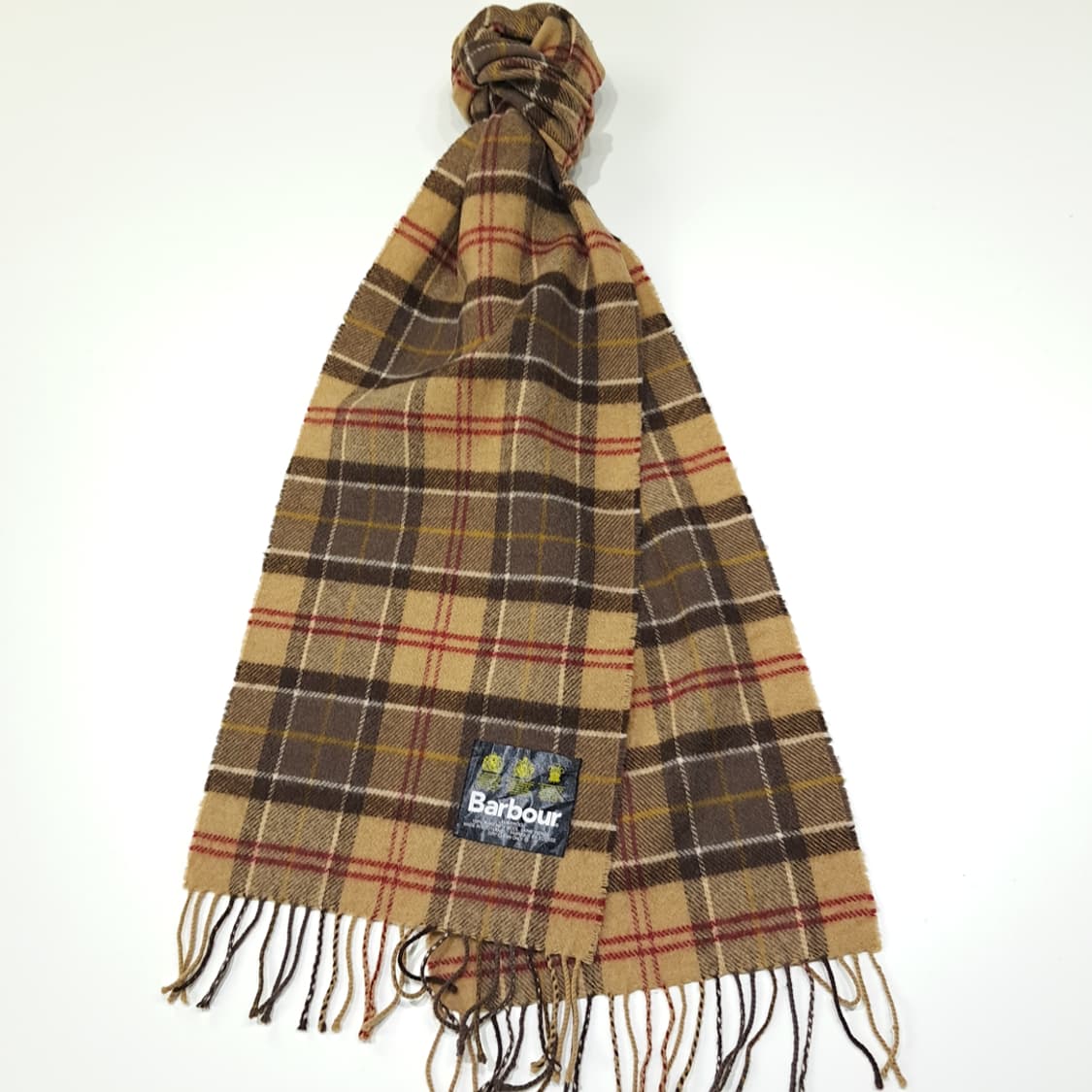 MX518 바버 90s 스코틀랜드판 램스울 베이지 머플러 목도리 상품이미지2