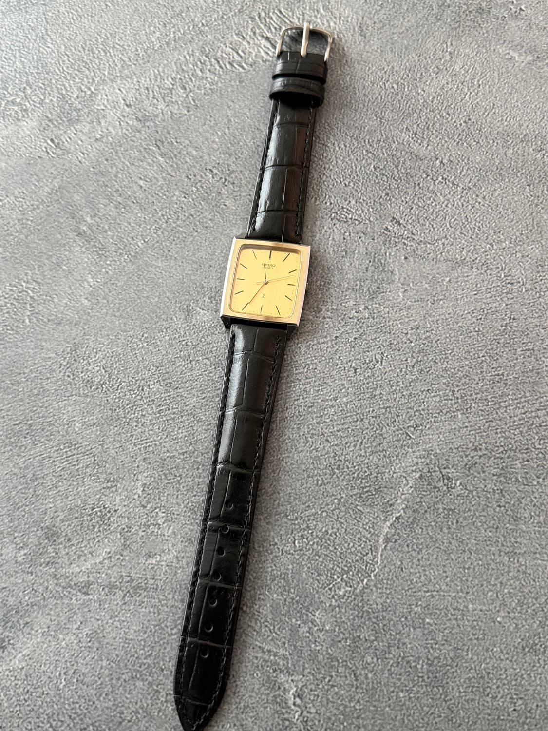 세이코 Seiko 샴페인 골드 쿼츠 스퀘어 상품이미지2