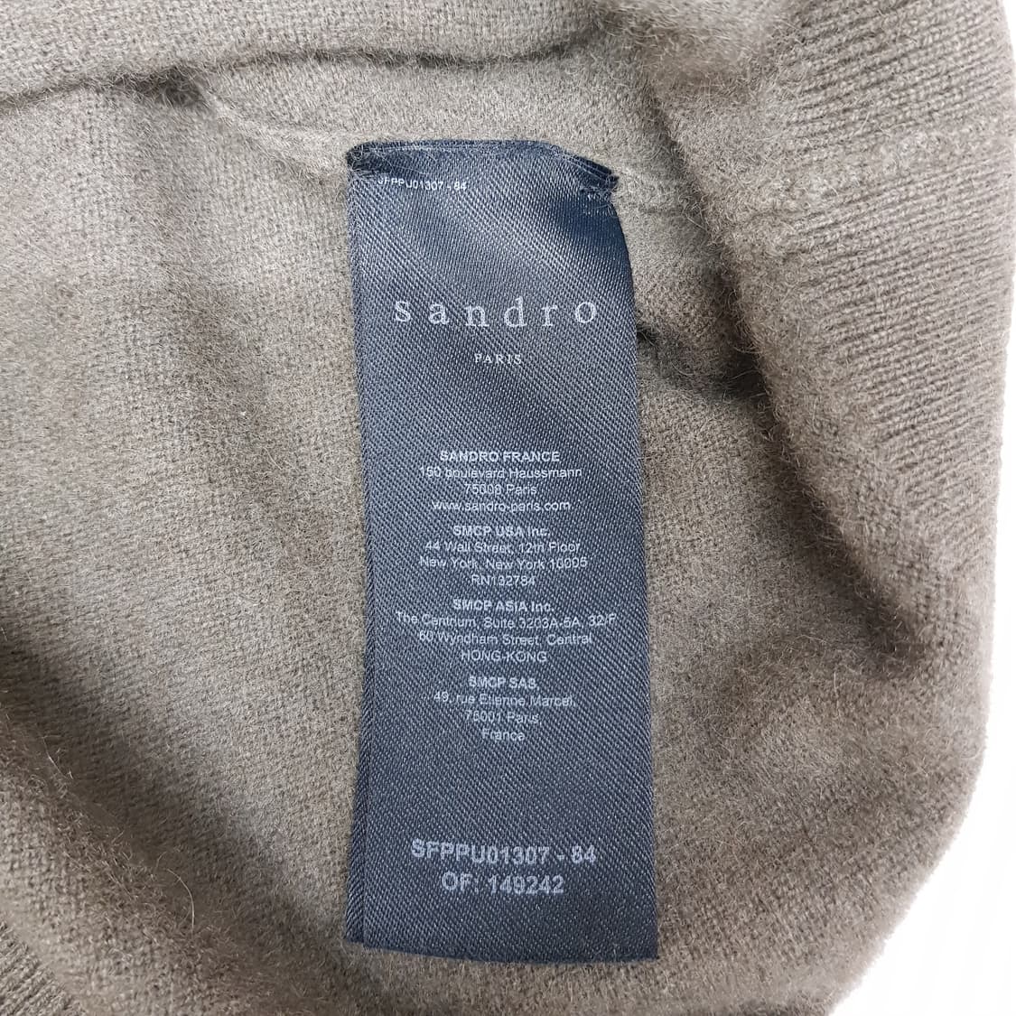 산드로 SANDRO 캐시미어 100% 후드 니트  0사이즈 상품이미지6