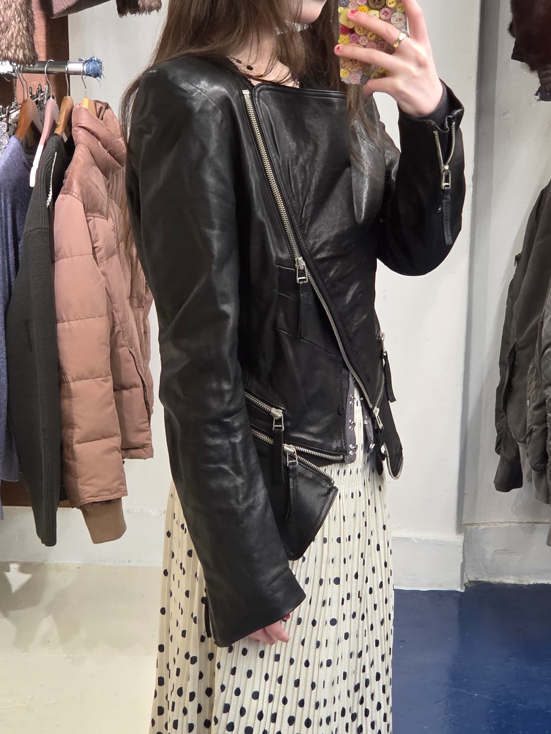 Lambskin 양가죽 트랜스폼 라이더 자켓 상품이미지2