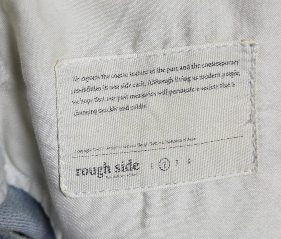 (착샷) 러프사이드 드레이프 데님 블리치 상품이미지6