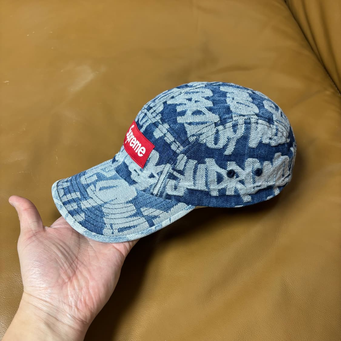 슈프림 캠프캡 모자 박스로고 워시드 데님 상품이미지4