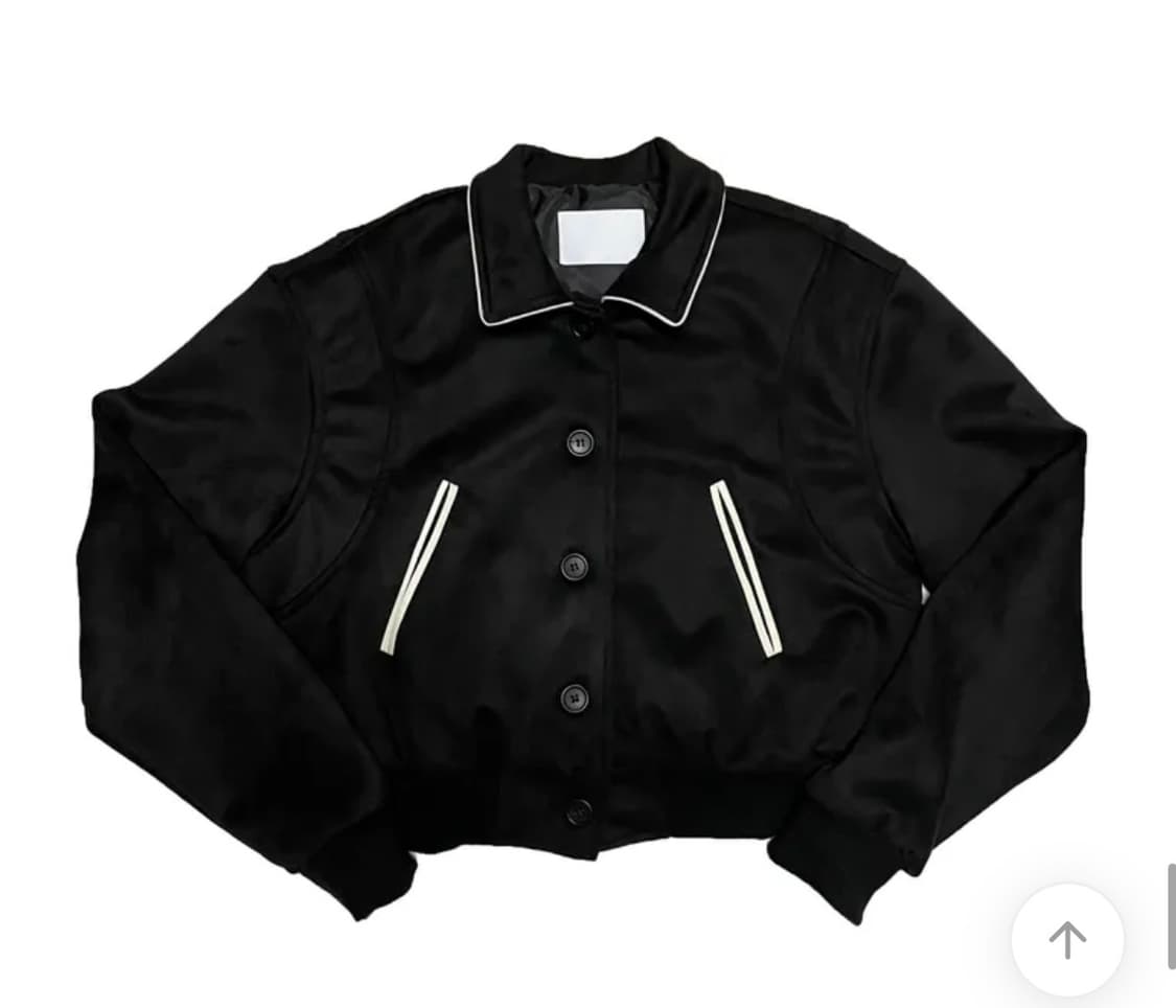 [무배] 스웨이드 스타디움 블루종 점퍼 블랙 상품이미지3