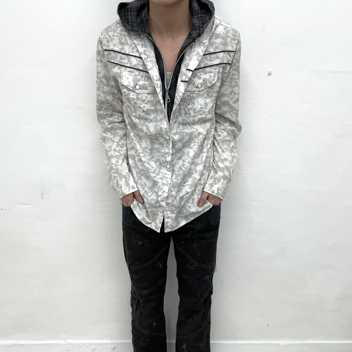 dust bleach hood layers shirts 상품이미지2